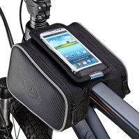 Bike Bag  MOOZO Rainproof Bicycle Cycling Front Top Tube Frame Pannier Double Pouch Mountain City Bike MTB Crossbar Storage Bags for iPhone 8 7 6 6S Plus Samsung Huawei LG HTC Smartphones Below 5.7'' - B0755D7GNH